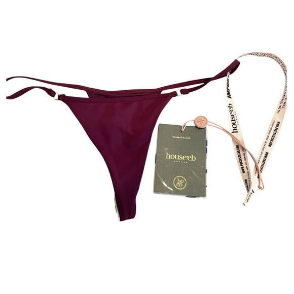 House of CB Women's Ravello Prune High Leg Thong Bikini Bottom Size M NWT - Picture 8 of 12